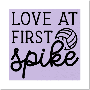 Love At First Spike Volleyball Girls Boys Cute Funny Posters and Art